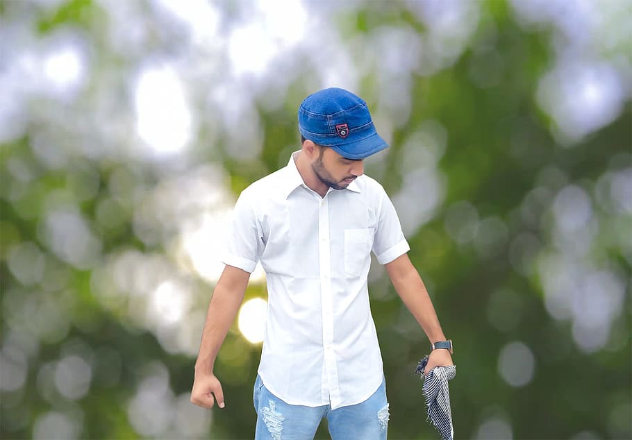 man, hat, watch, boy, beard, smart, jeans, one person, three quarter length, HD wallpaper