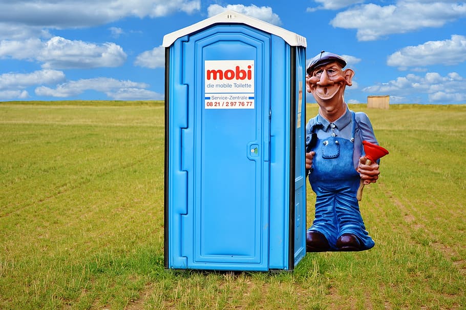 plumber, work, dixi, toilet, dixi loo, mobile toilet, privy HD wallpaper