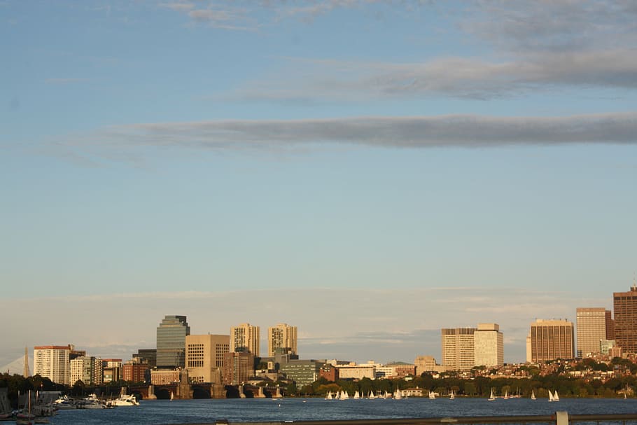 boston, bay, skyline, river, architecture, built structure HD wallpaper