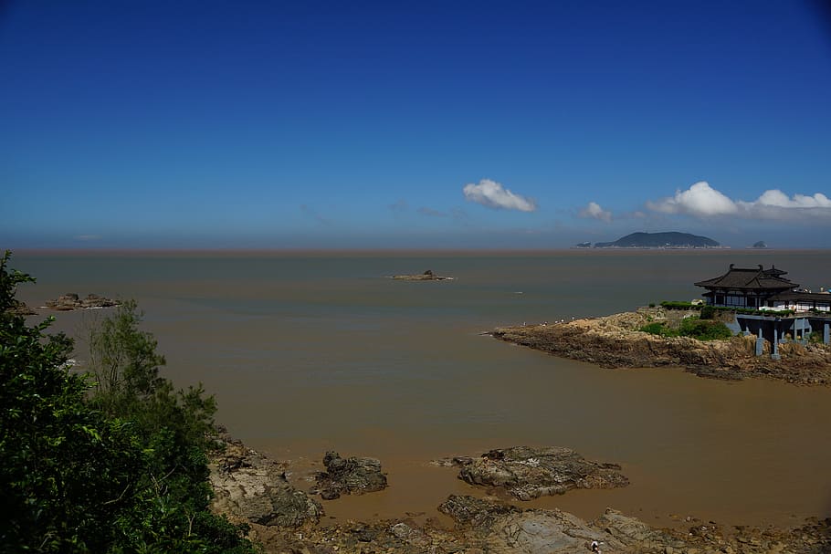 putuoshan beach, buddhism, water, sky, scenics - nature, sea HD wallpaper