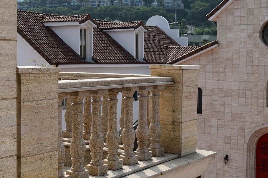 veranda, roof, greece forms, post, luxury, hotel, classic form, HD wallpaper
