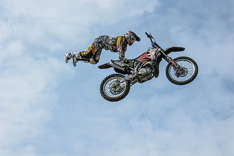 time lapse photography of man riding motorcycle, biker, stunt HD wallpaper