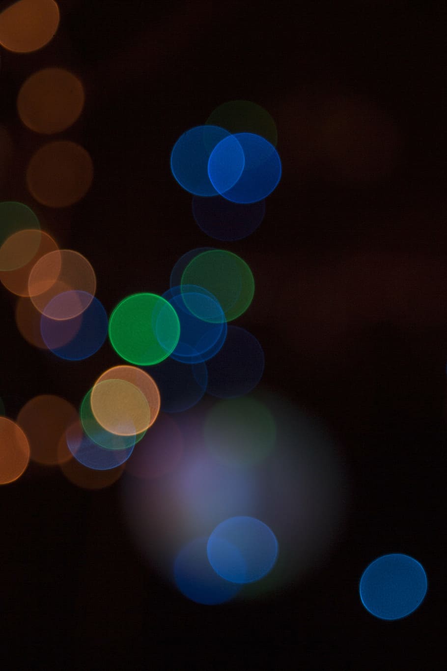 multicolored bokeh lights, blur, focus, night, black, blurred lights, HD wallpaper