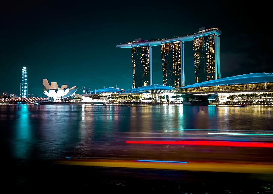 timelapse photography of city high-rise buildings during night time, HD wallpaper