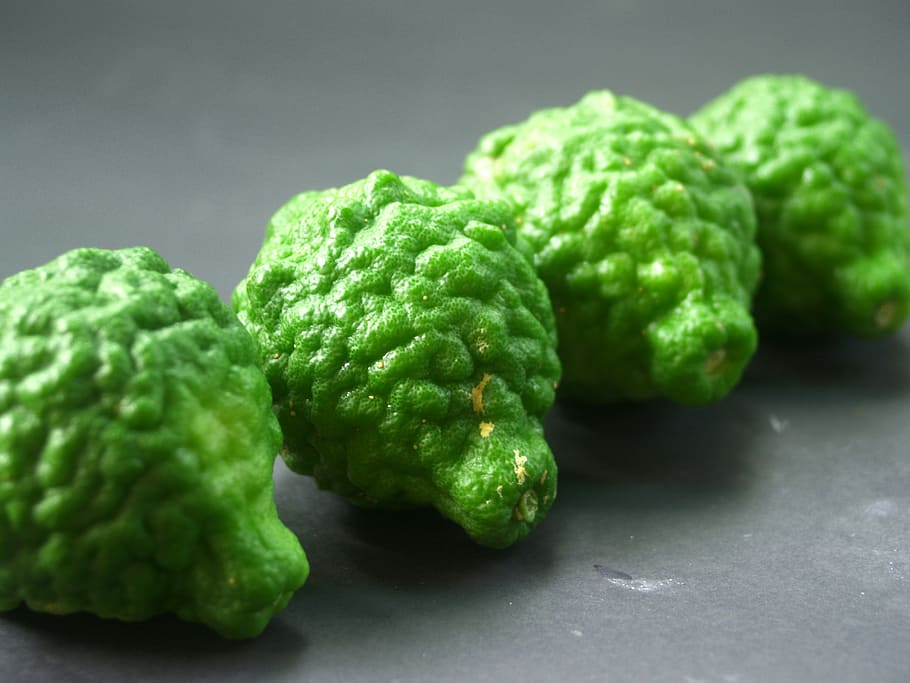 bergamot, fruit, leaf, isolated, thailand, rough, lemon, natural HD wallpaper