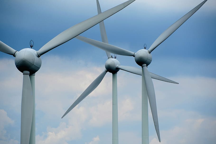 wind turbine, clouds sky, ena, no people, cloud - sky, day HD wallpaper