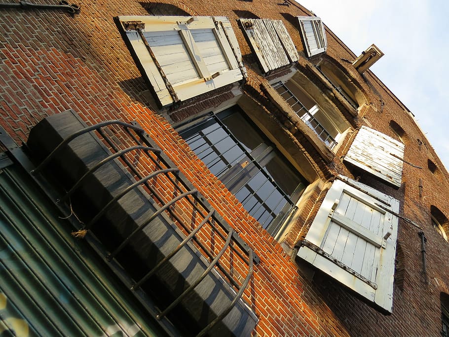 amsterdam, windows, sky, built structure, architecture, building exterior HD wallpaper