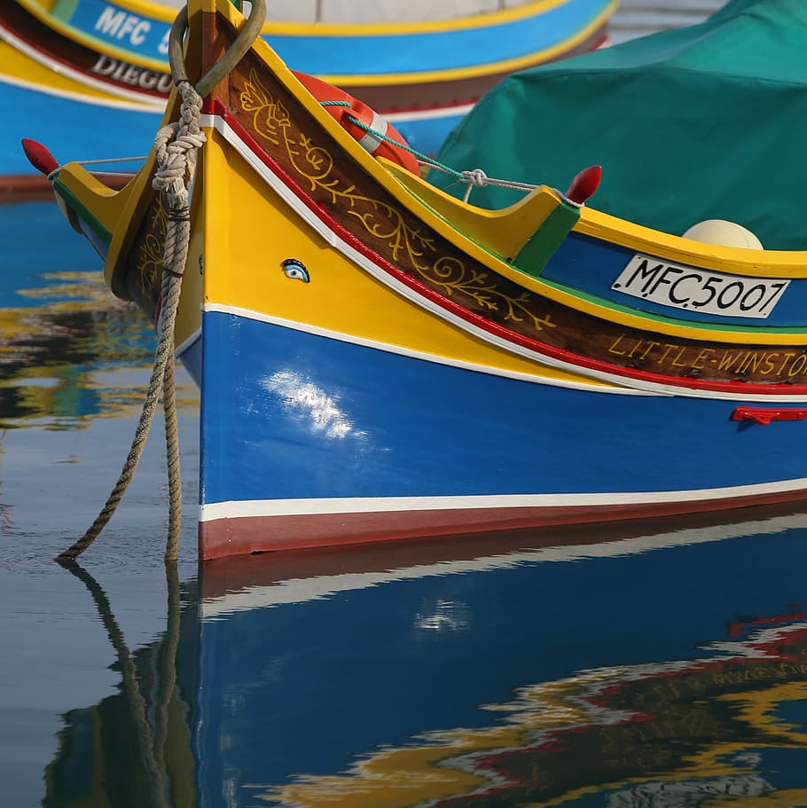 boats, color, nautical Vessel, flag, water, no people, yellow HD wallpaper