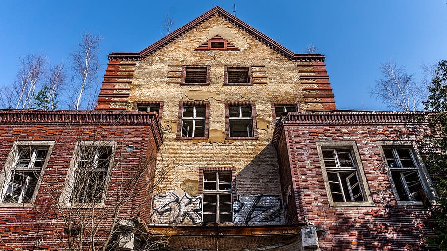 house, old, building, window, brick, facade, abandoned, decay HD wallpaper