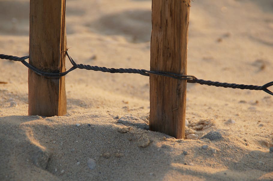 fence, biscarrosse, atlantic, dune, ocean, sea, sunset, relax HD wallpaper