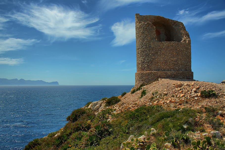Tower, Ruin, achitecture, sea, fort, europe, architecture And Buildings HD wallpaper