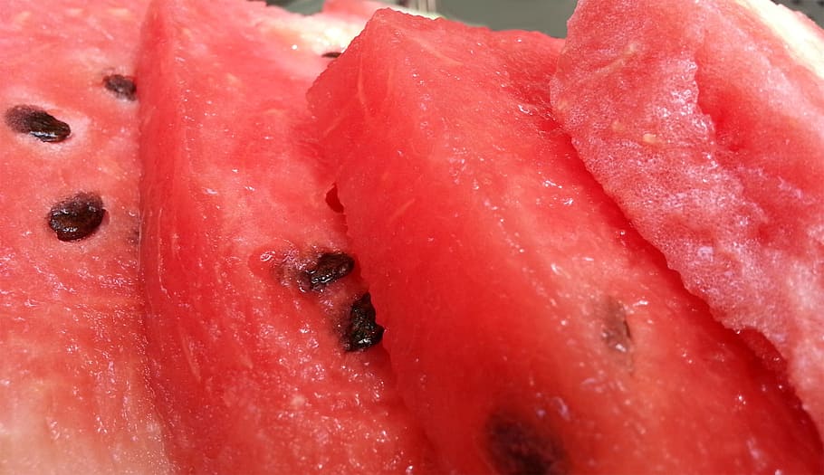 melon, red, fruit, slice, dinnyemag, food and drink, freshness HD wallpaper