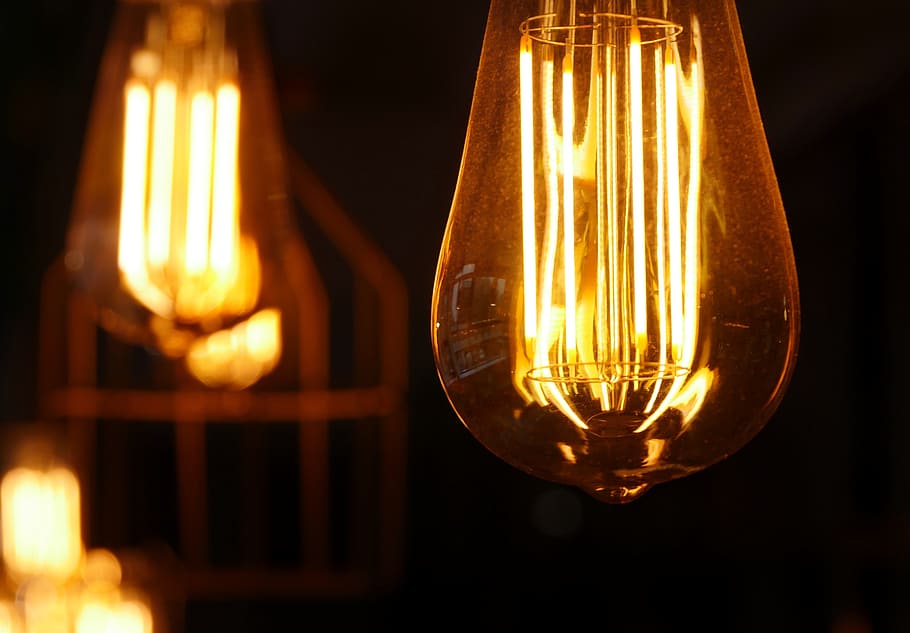 selective focus photo of light bulb, idea, light bulb idea, bright, HD wallpaper