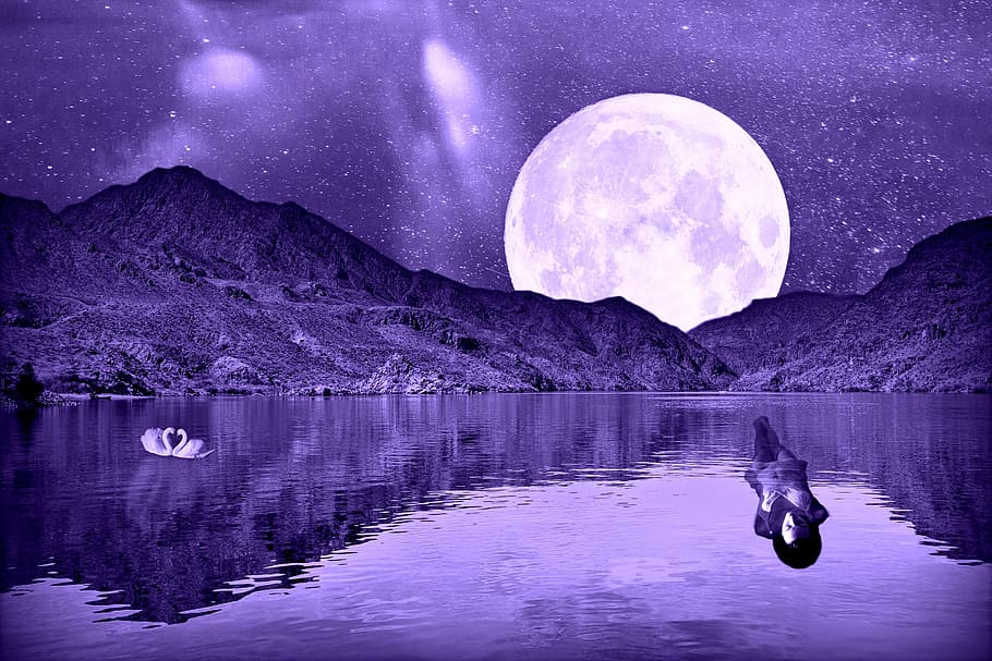 Download Purple Full Moon Moon Knight Wallpaper