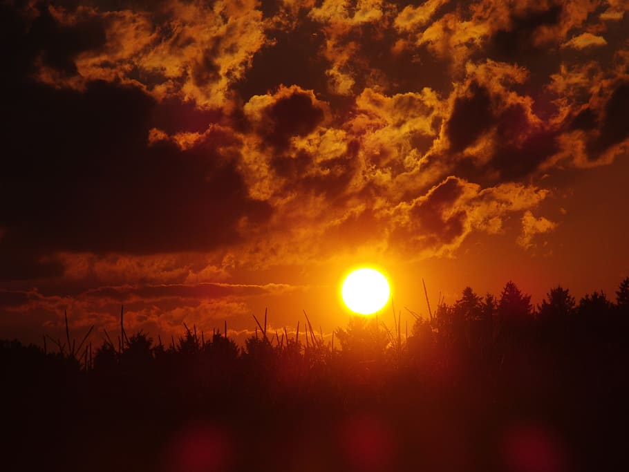 sunset, afterglow, summer, clouds, sky, cloud - sky, beauty in nature HD wallpaper