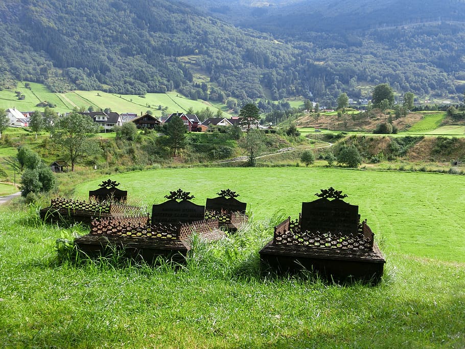cemetery, graves, old, historically, nature, mountains, lonely HD wallpaper