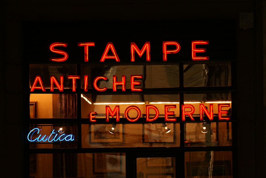 Showcase, Night, Shop, neon, illuminated, text, open sign, store HD wallpaper