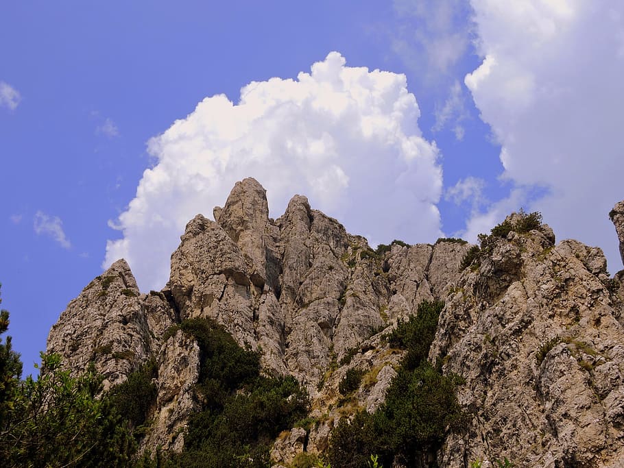 mountain, cloud, dolomites, sky, italy, nature, landscape, outdoors HD wallpaper