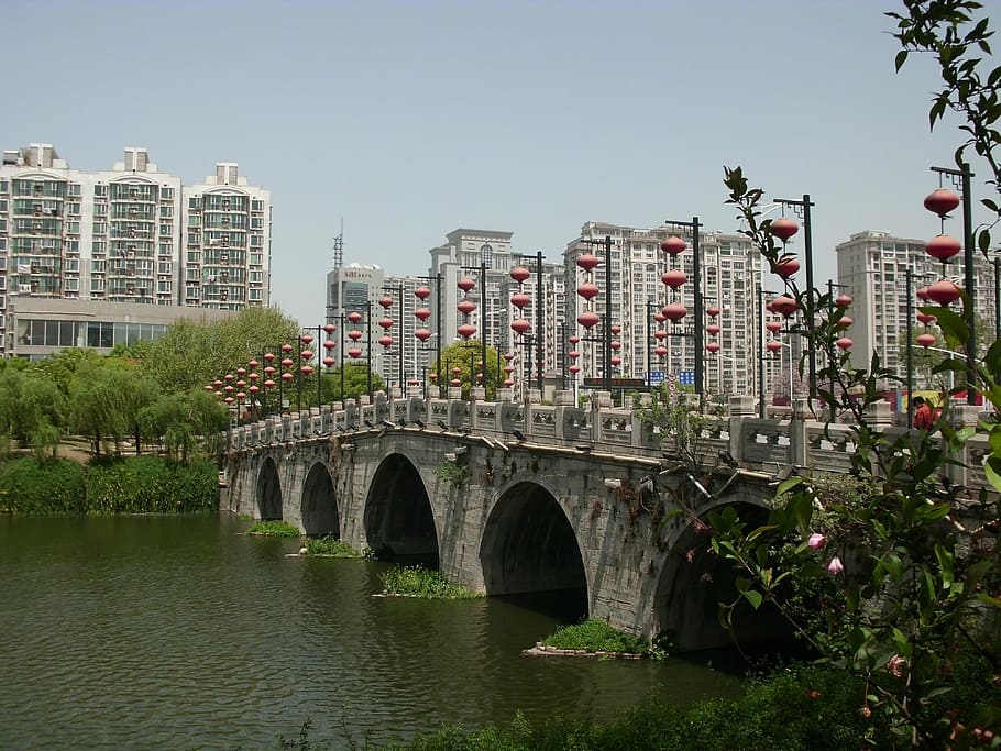 fuzimiao surroundings, bridge, nanjing, china, built structure, HD wallpaper