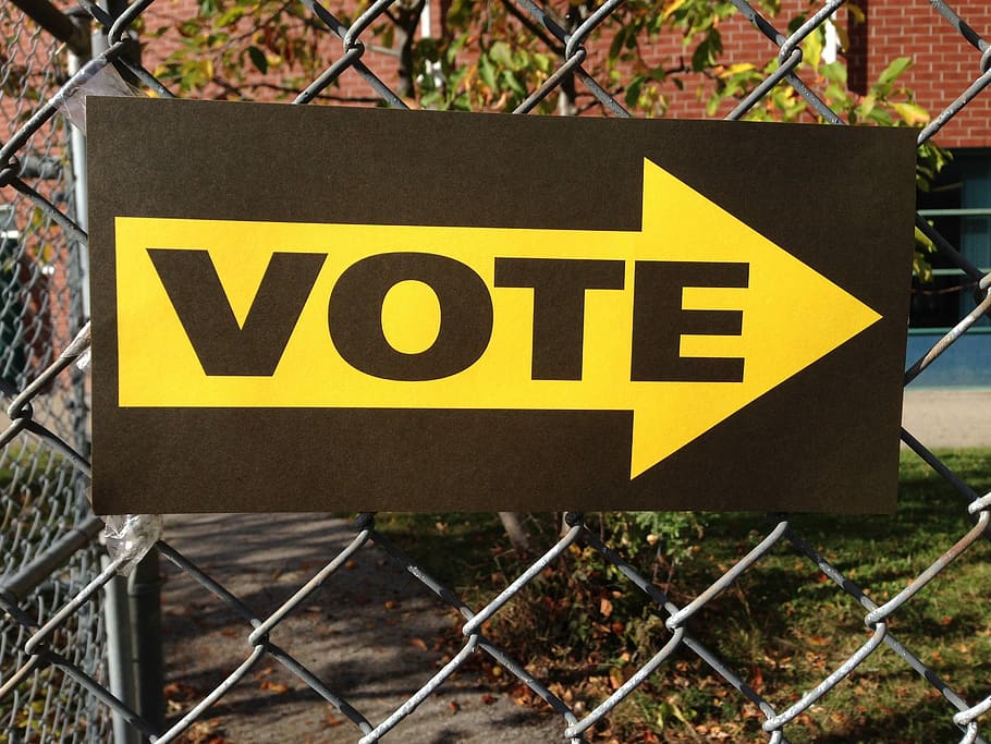 Vote sign on hog wire fence, Voting, Choice, Election, democracy