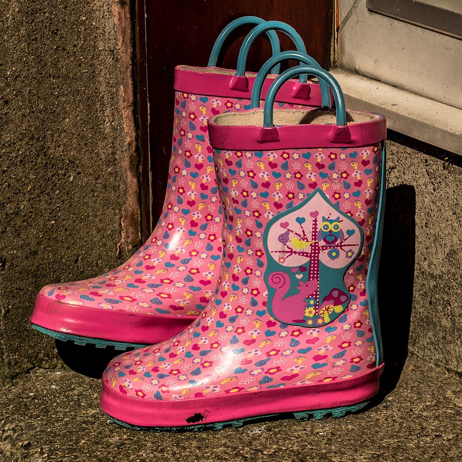 boots, wellies, wellington boots, childs boots, galoshes, shoe, HD wallpaper