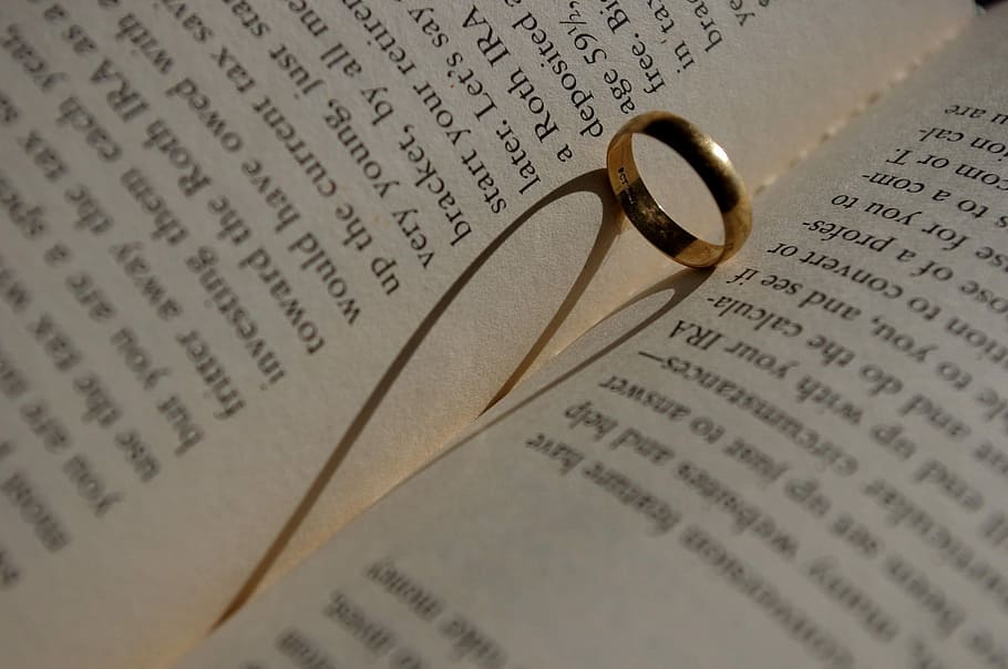 HD wallpaper: gold ring on book, heart, shadow, love, read, bookworm, library - Wallpaper Flare