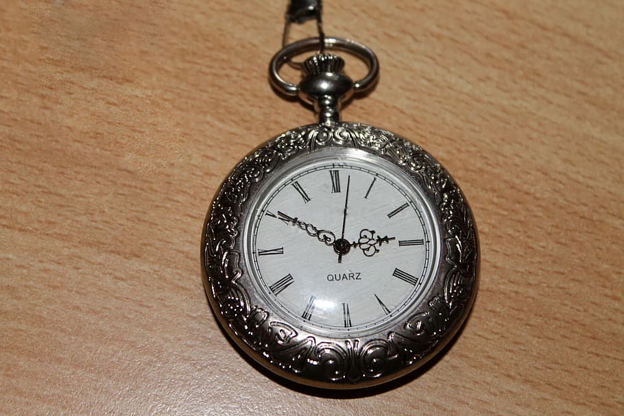 Pocket Watch, Timepiece, silver, antique, wind up, time of HD wallpaper