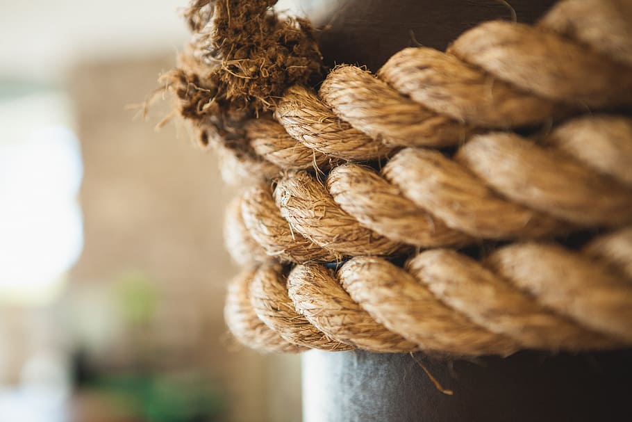 close-up photo of beige rope, macro, cord, twine, cordage, strength HD wallpaper