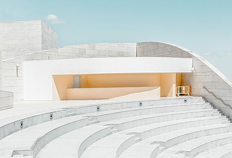 CMU block stair and house wallpaper, white concert stage, steps HD wallpaper