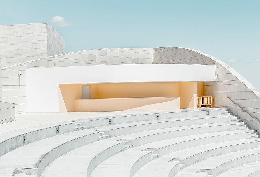 CMU block stair and house wallpaper, white concert stage, steps HD wallpaper