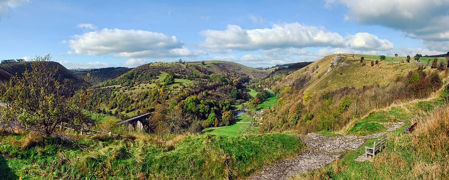 Monsal Dale, Dale, Derbyshire, Peak, District, landscape, scenic