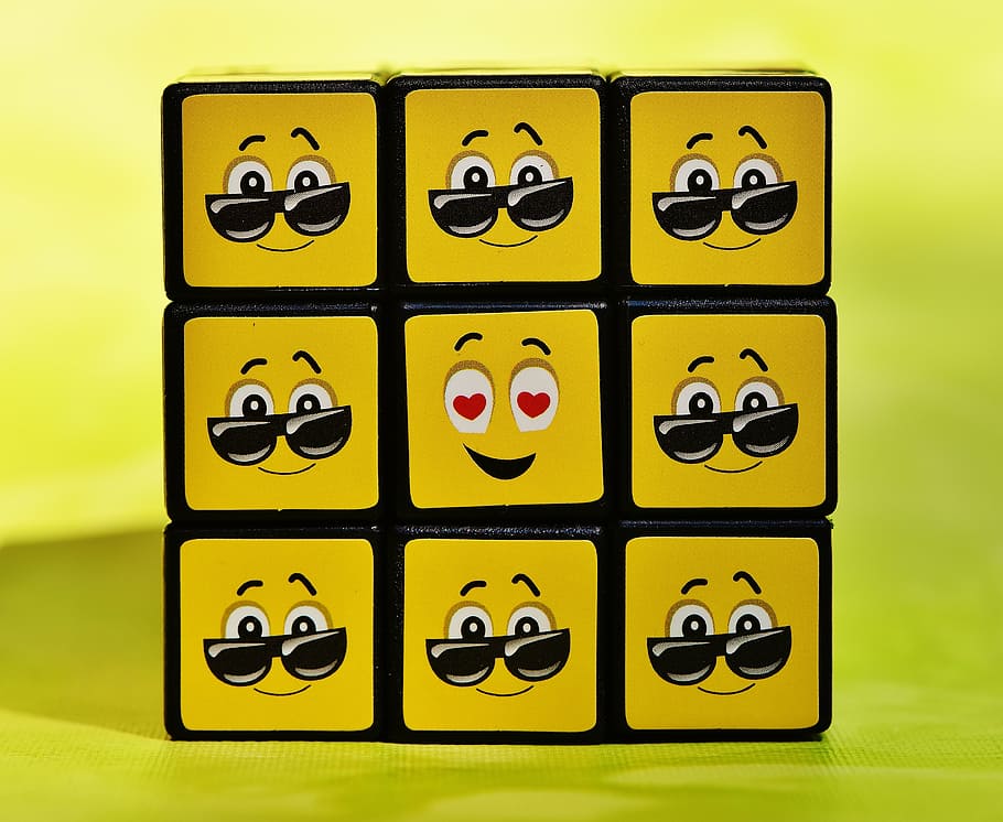 cube, smilies, cool, funny, feelings, emoticon, mood, emotion HD wallpaper