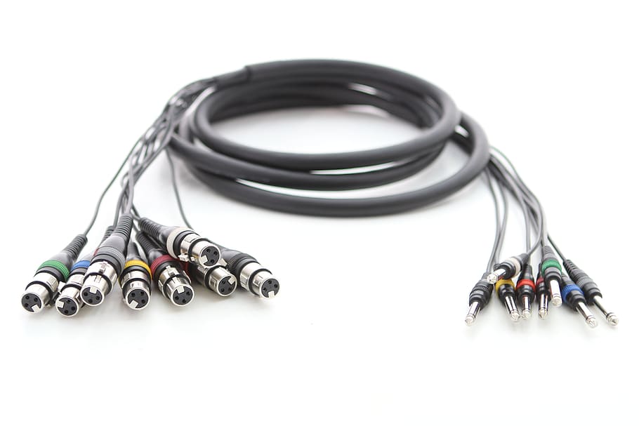 cable, cables, cordial, white background, studio shot, still life HD wallpaper