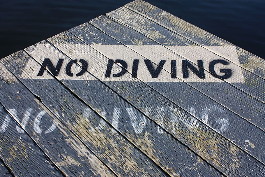 diving, dock, lake, wood, old, text, wood - material, western script HD wallpaper