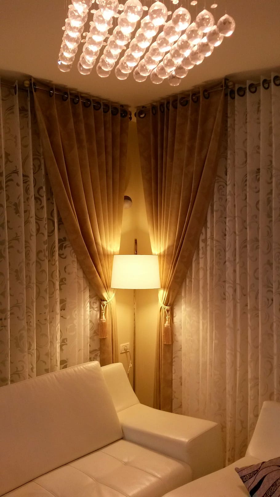 curtain, sides, interior, design, apartment, window, elegance HD wallpaper