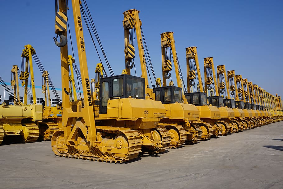 pipelayers, pipeline lifting, installation, industry, transportation HD wallpaper