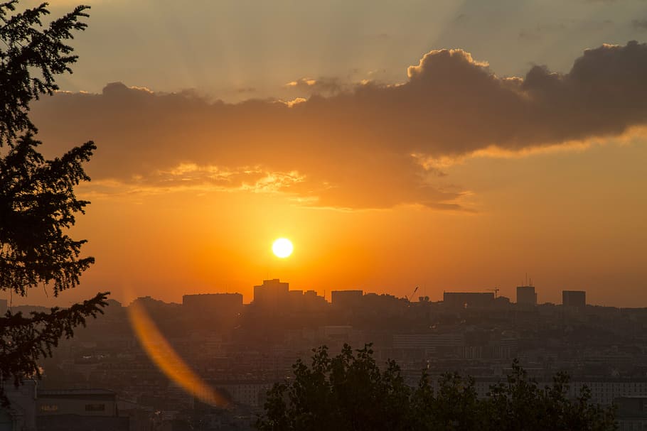 morning, sky, clouds, beautiful, landscape, sunrise, sunset HD wallpaper