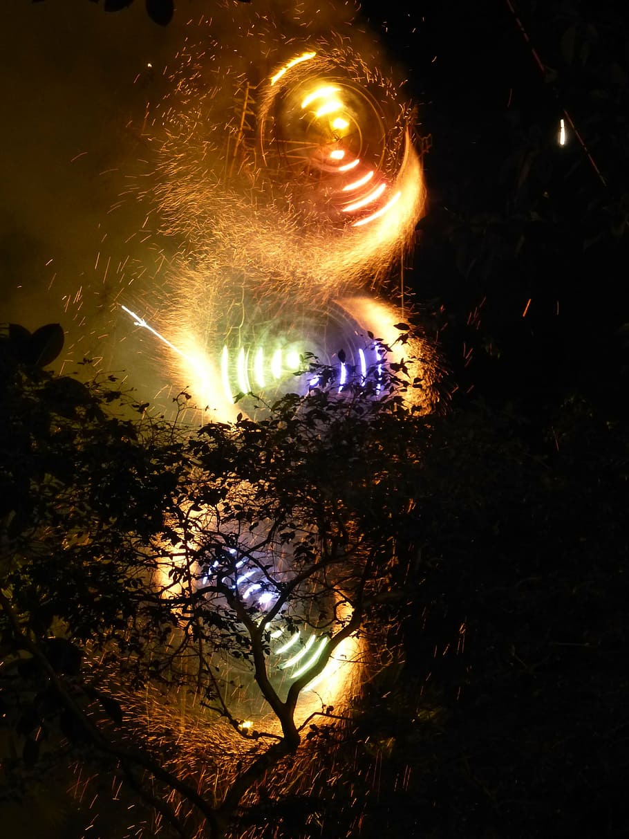 light, lights, bright, night, beautiful, fireworks, pyrotechnic article HD wallpaper