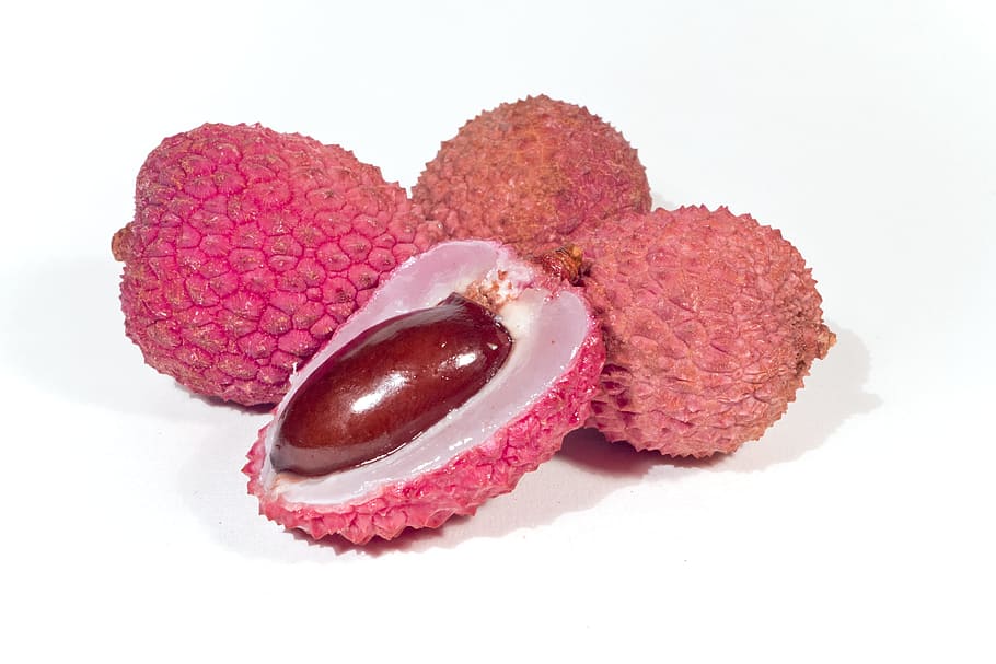 four pink fruits, Lychees, Sweet, eating, healthy food, jars HD wallpaper
