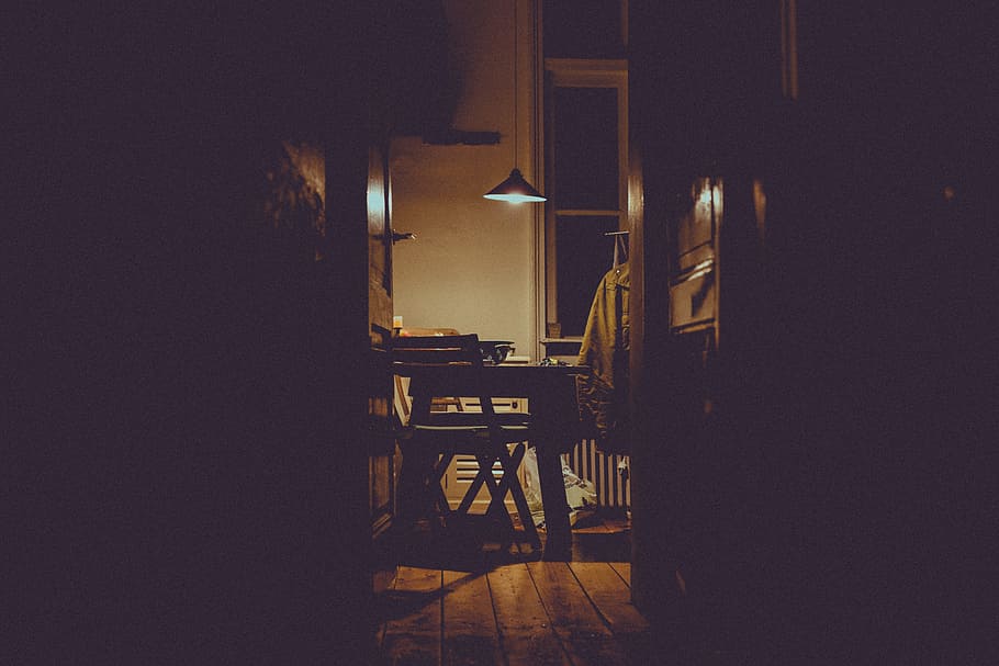 house, interior, table, chair, light, seat, illuminated, indoors HD wallpaper