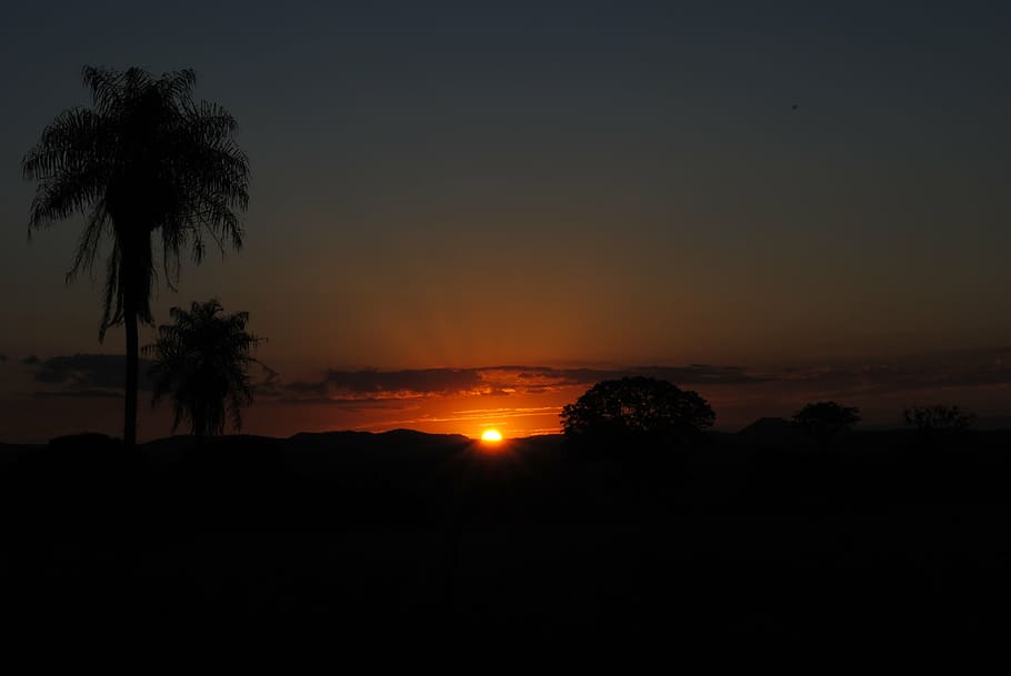 beautiful, sunset, nature, silhouette, dusk, scenics, landscape HD wallpaper