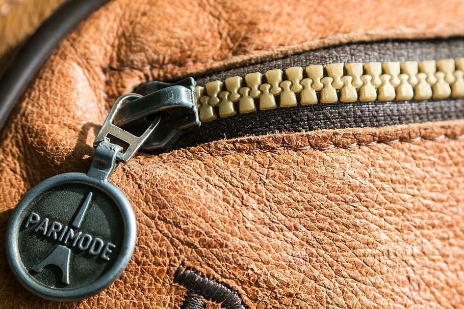 brown Parimode bag, handbag, zip, leather, leather case, closure HD wallpaper