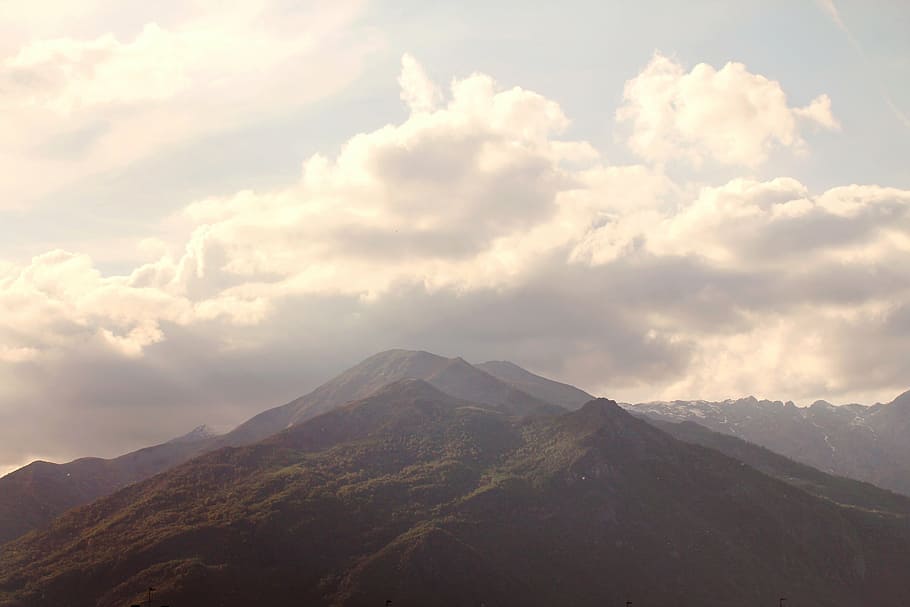 clouds, cloudy, italy, mountains, nature, view, cloud - sky HD wallpaper