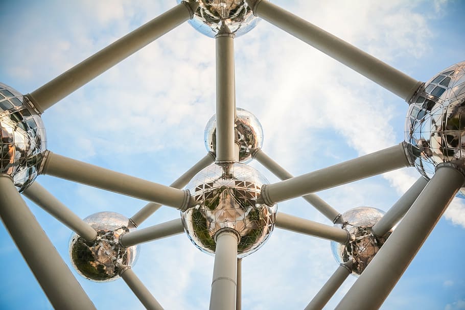 atomium, belgium, brussels, structure, architecture, metal HD wallpaper