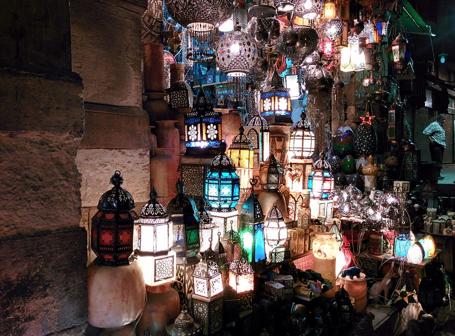 assorted-color pendant lamp lot, ramadan, islam, muslim, islamic, HD wallpaper