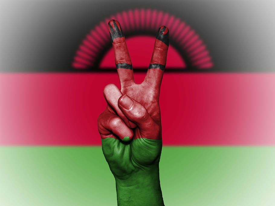 malawi, peace, hand, nation, background, banner, colors, country, HD wallpaper
