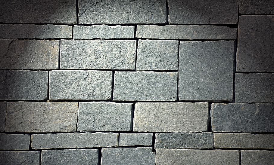 gray concrete bricks, background, texture, material, graphic HD wallpaper