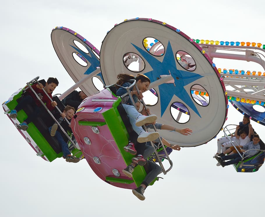 manege, fun fair, joy, attraction, fairground, leisure activity HD wallpaper