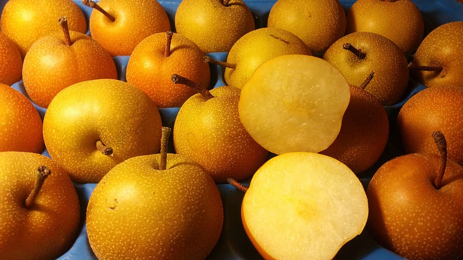 Pears, Fruit, Nashi, Juicy, fresh, food and drink, healthy eating HD wallpaper