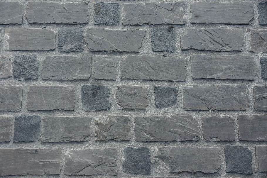 grey concrete wall, texture, structure, stone, background, stones HD wallpaper